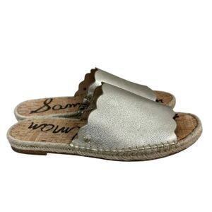 Sam Edelman Andy Slide Leather Slip On Espadrille Sandal Size 10.5
